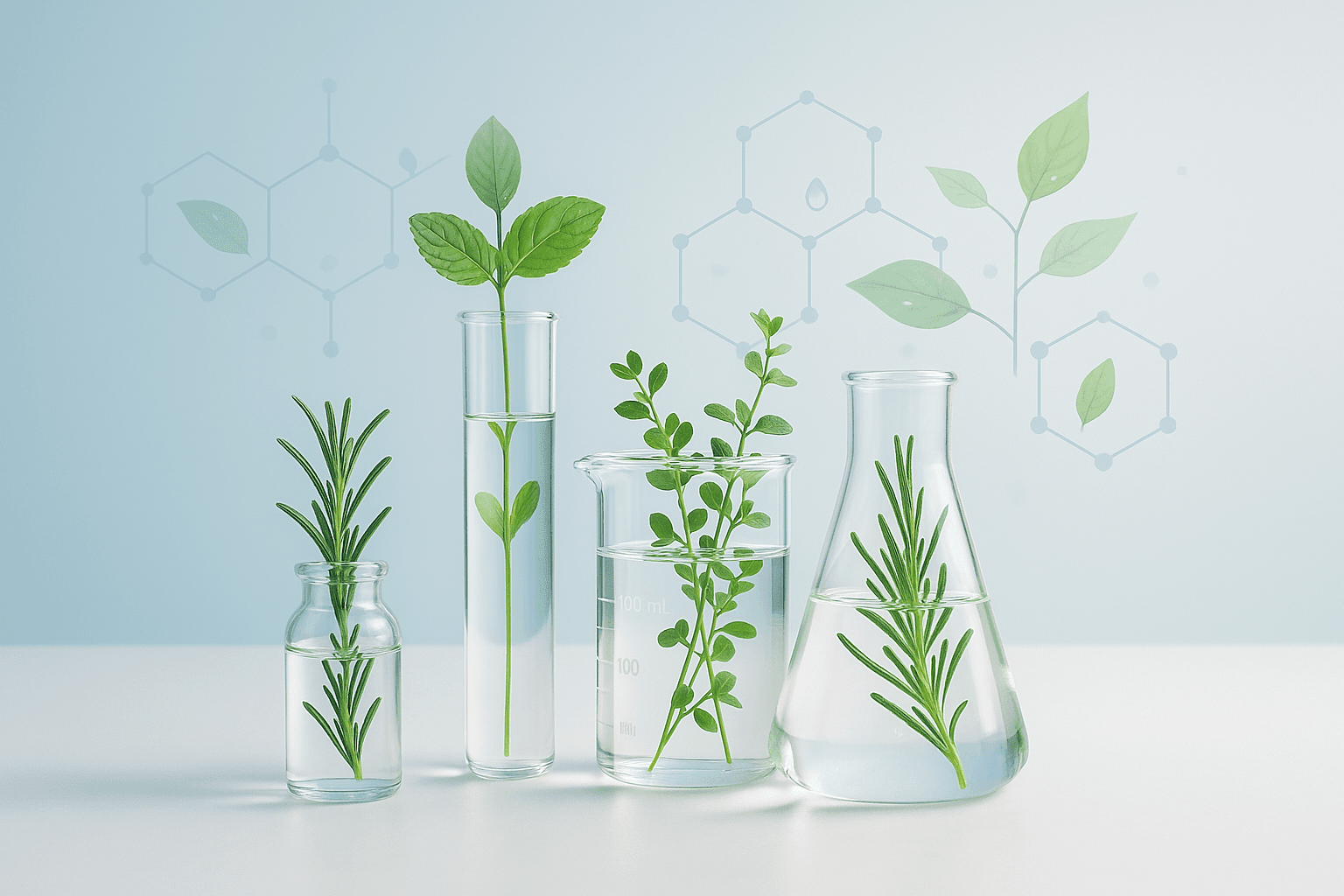 Scientific and natural elements representing evidence-based wellness